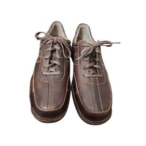 Clarks Mens Oxford Shoes Size 11M Brown Lace Up Leather Flexi Shock Absober New